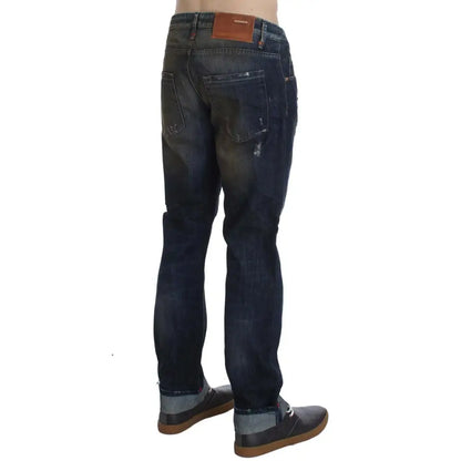 Acht Blue Wash Cotton Regular Straight Fit Jeans