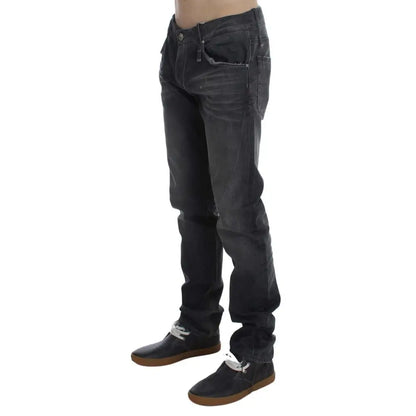 Acht Gray Cotton Regular Low Fit Jeans