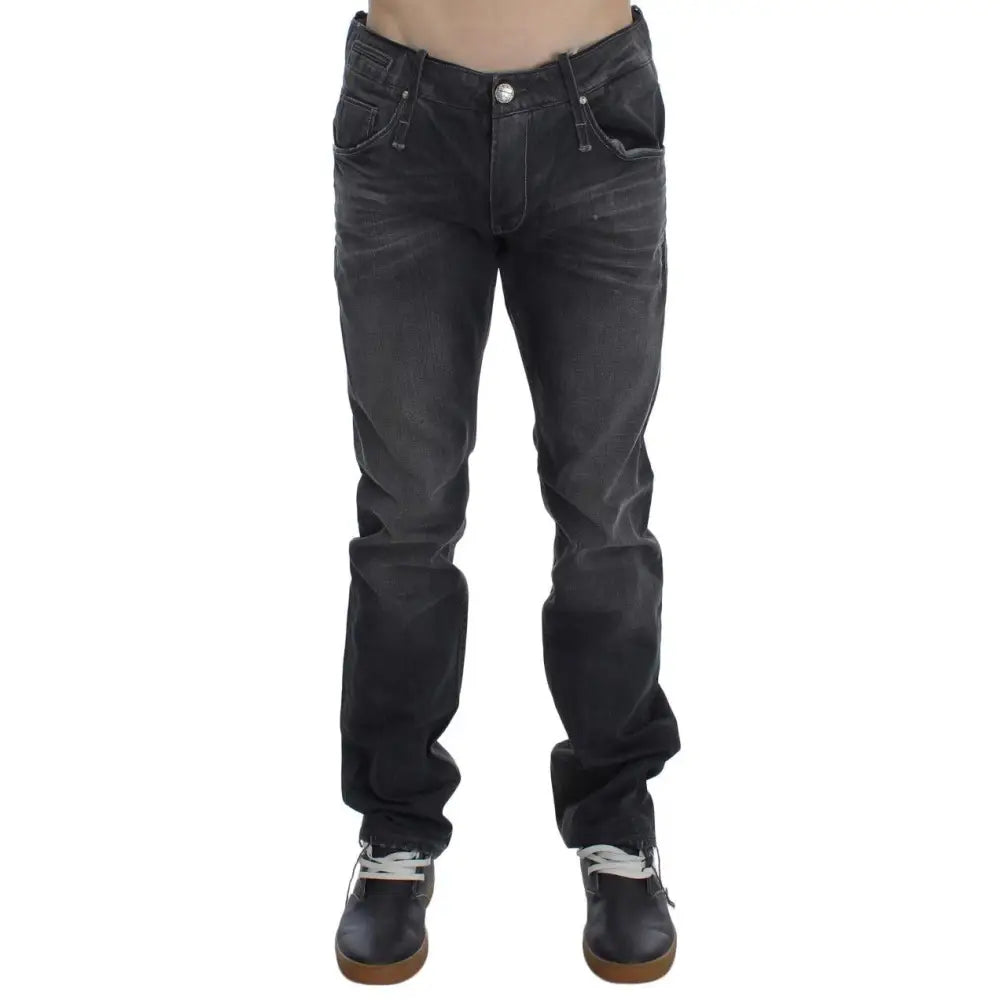 Acht Gray Cotton Regular Low Fit Jeans
