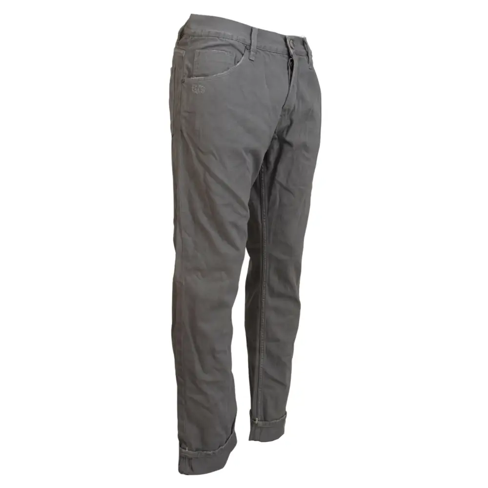 Acht gray cotton straight fit jeans med klassisk fem-lomme design og rullede manchetter