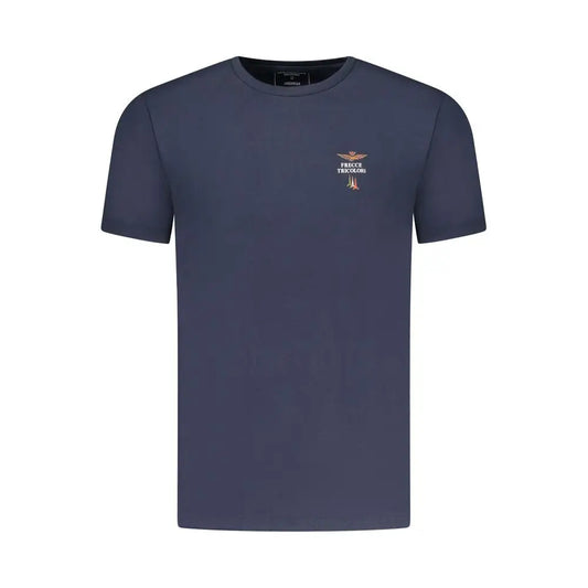 Mørkeblå Aeronautica Militare kortærmet bomulds-T-shirt med ørn-logo