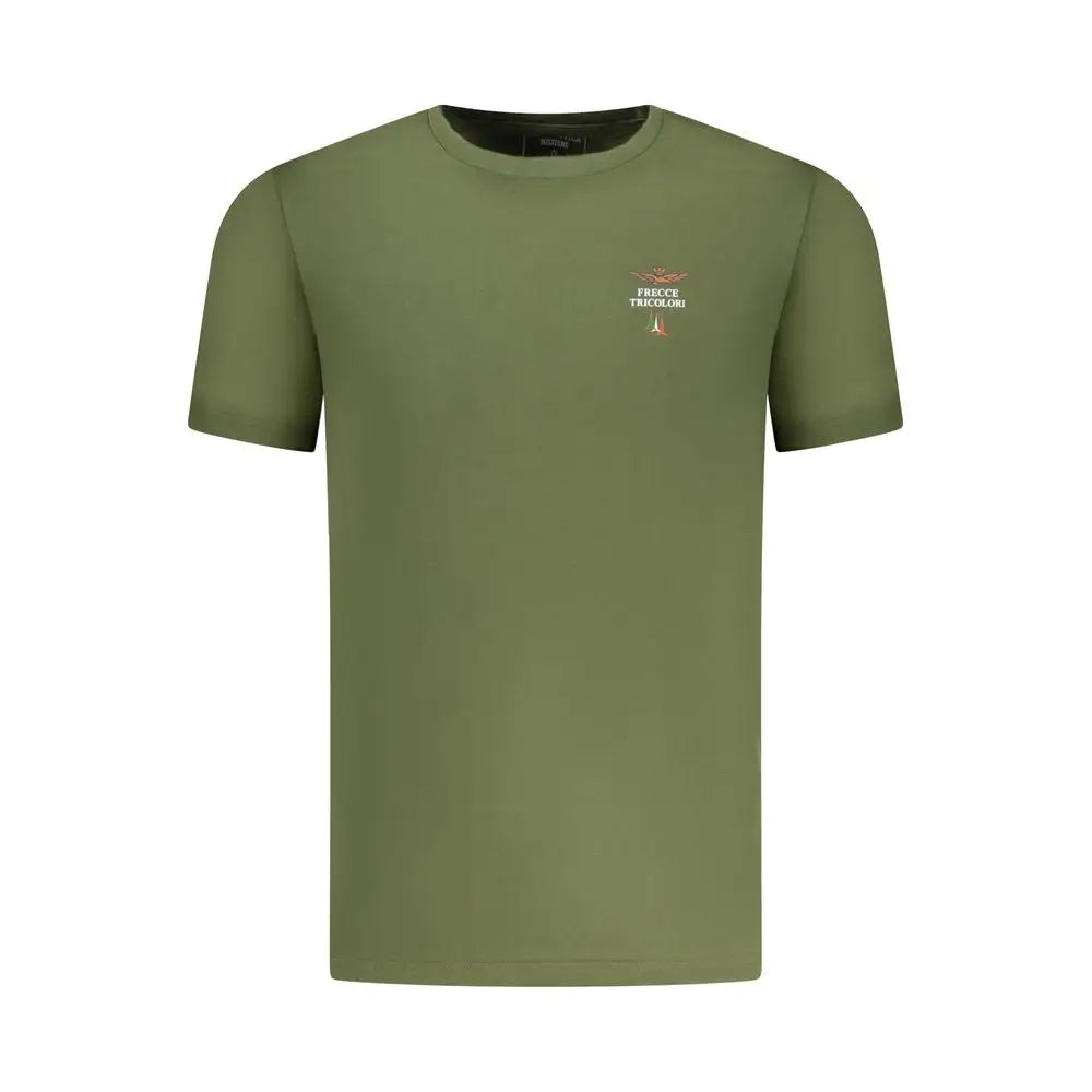 Aeronautica Militare grønne bomuldsshirt med logo, outlet mærkevare