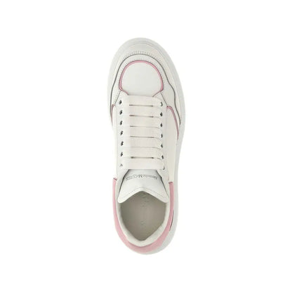 Alexander McQueen white chunky sneakers with pink accents