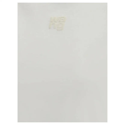 Alexander Wangs hvide bomuldstøj med hvidt keramisk skilt we ng