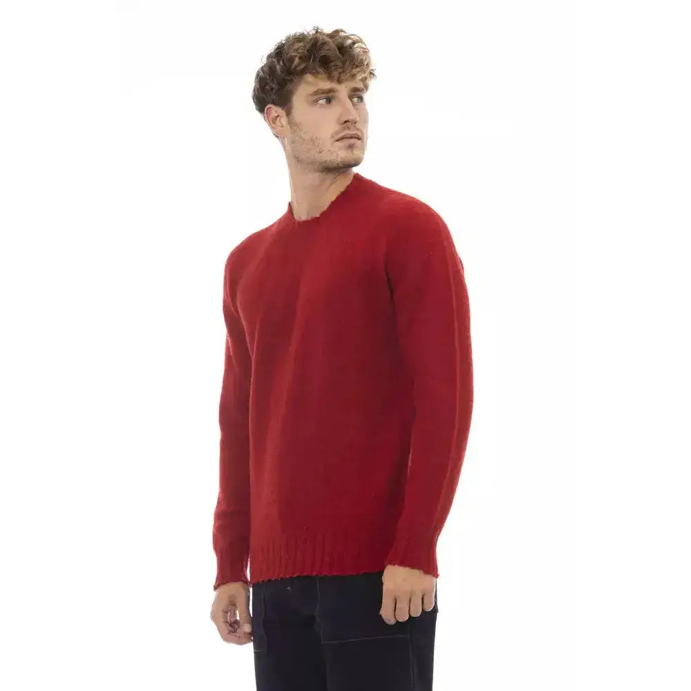 Alpha Studio Red Wool Men Sweater