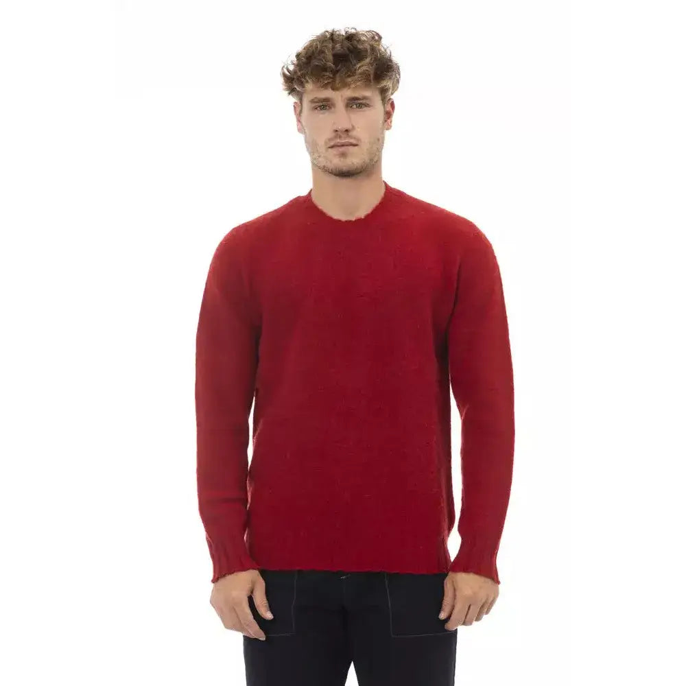 Alpha Studio Red Wool Men Sweater