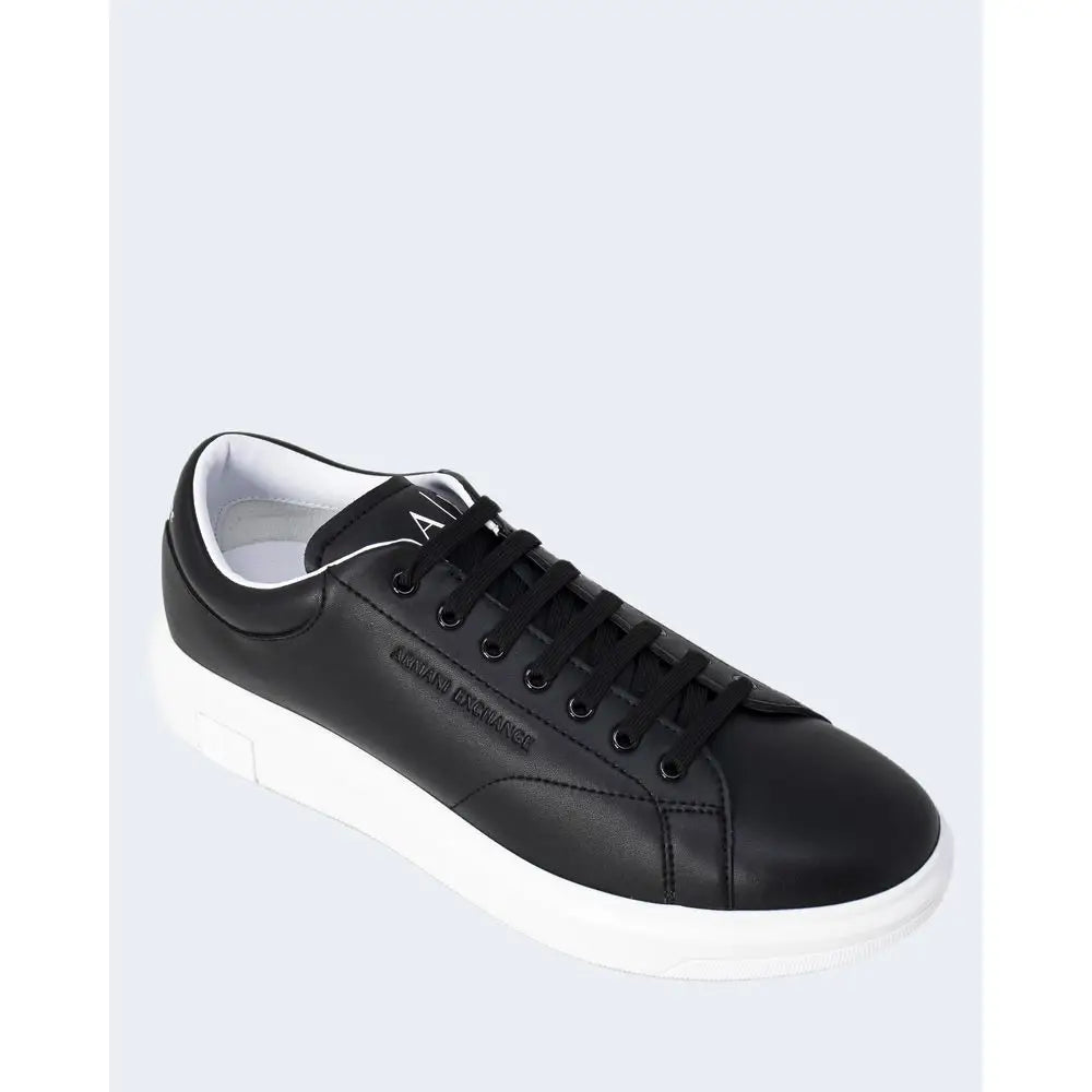 Armani Exchange Black Leather Sneakers