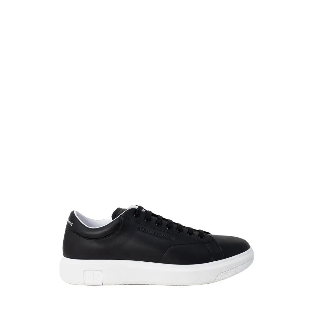 Armani Exchange Black Leather Sneakers