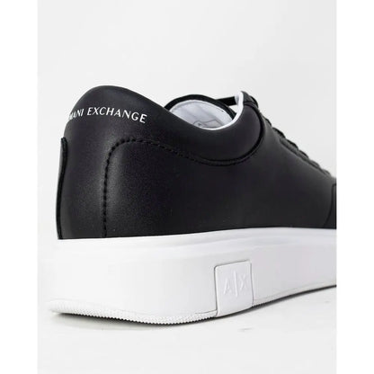 Armani Exchange Black Leather Sneakers
