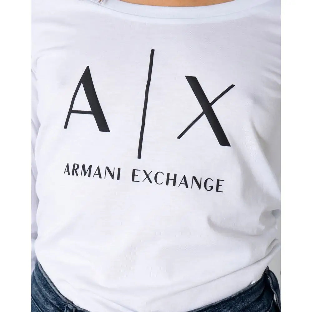 Armani Exchange rene hvide langærmet t-shirt med sort logo