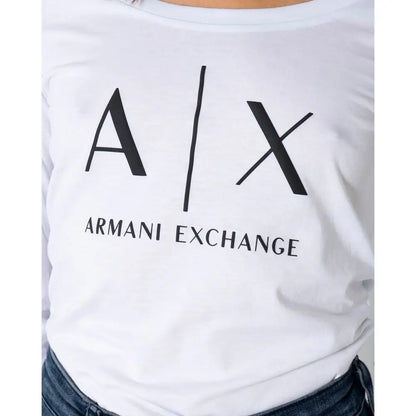 Armani Exchange rene hvide langærmet t-shirt med sort logo
