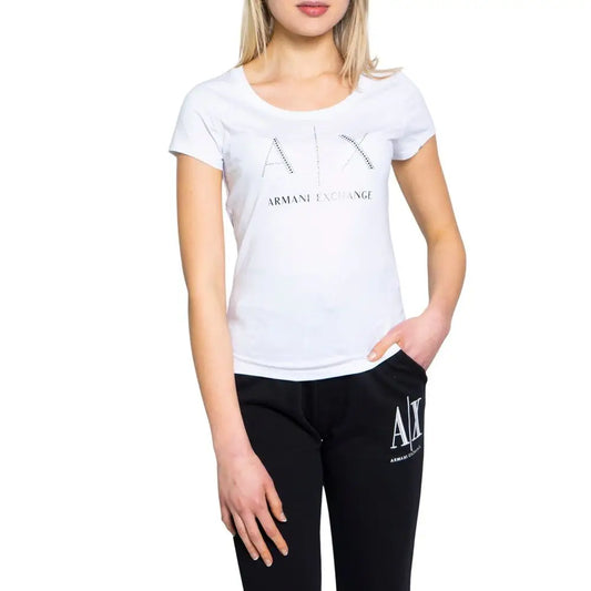 Armani Exchange White Cotton T-Shirt - T-shirts