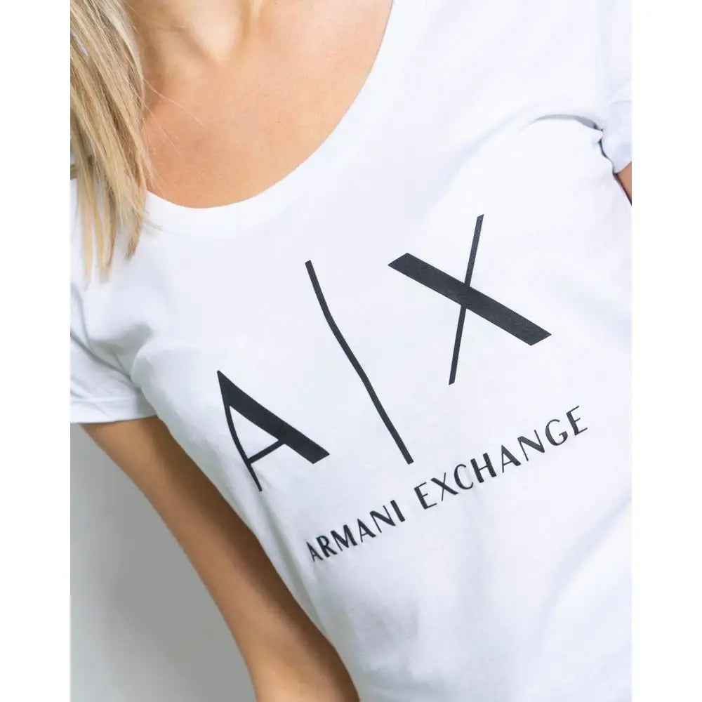 Armani Exchange White Cotton Tops & T-Shirt - T-shirts