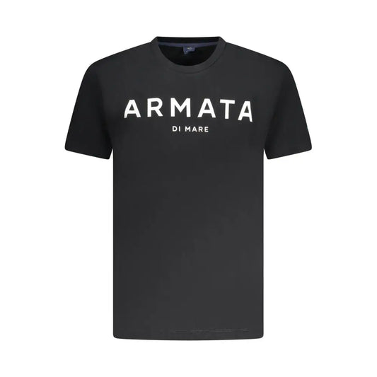 Armata di mare sort bomuld herret-shirt med hvidt tryk, 100% originalt brand