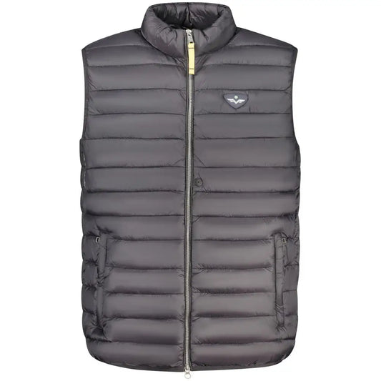 Armata di Mare black polyamide quilted puffer vest med ståkrave og lynlås