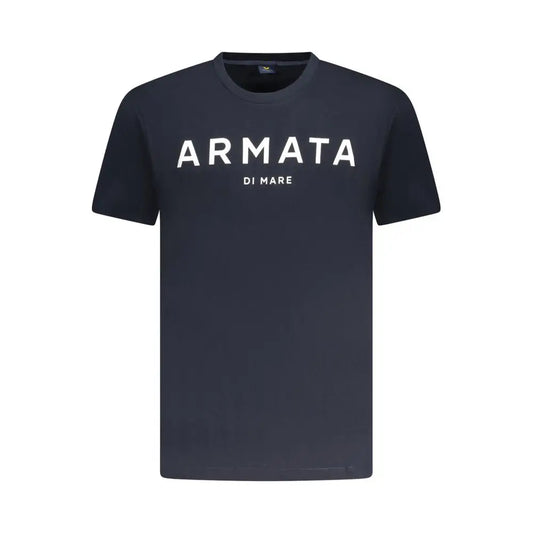 Armata di mare blå bomuld herret-shirt i mørk marineblå med hvid skrift