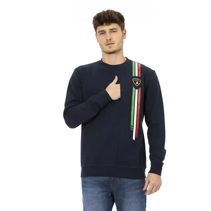 Automobili Lamborghini Blue Cotton Men Sweater - L - Sweaters