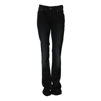 John Galliano galliano black cotton sortejeans med flareben
