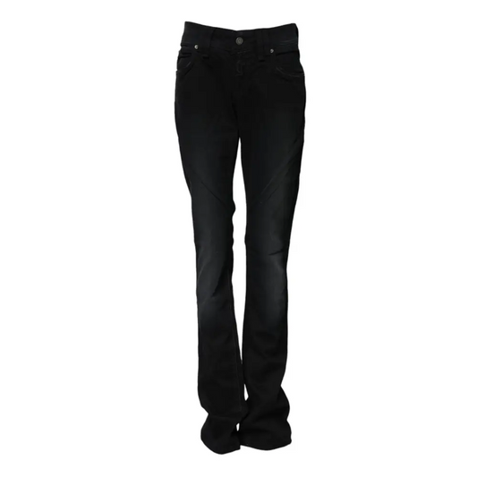 John Galliano galliano black cotton sortejeans med flareben