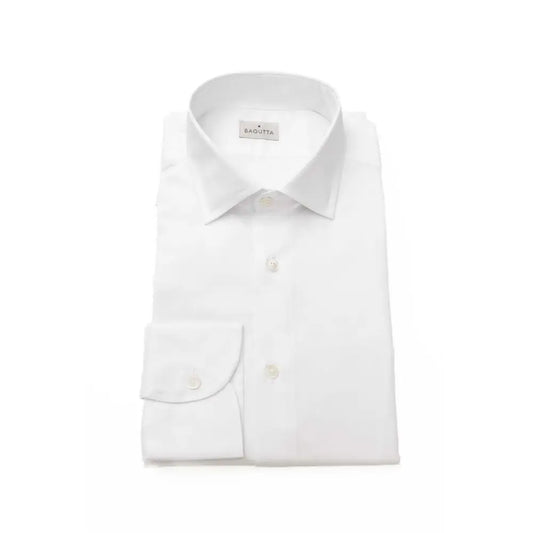 Bagutta White Cotton Men Shirt - Skjorte