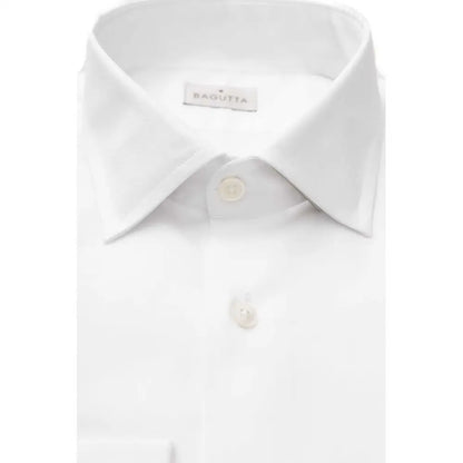 Bagutta White Cotton Men Shirt - Skjorte