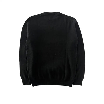 Baldinini trend black cashmere sweater med ribbed manchetter og kant