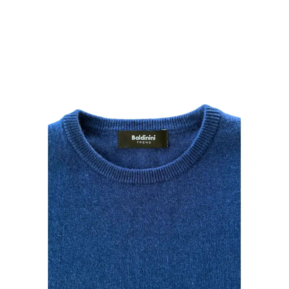 Baldinini Trend blå cashmere sweater fra outlet mærkevarer