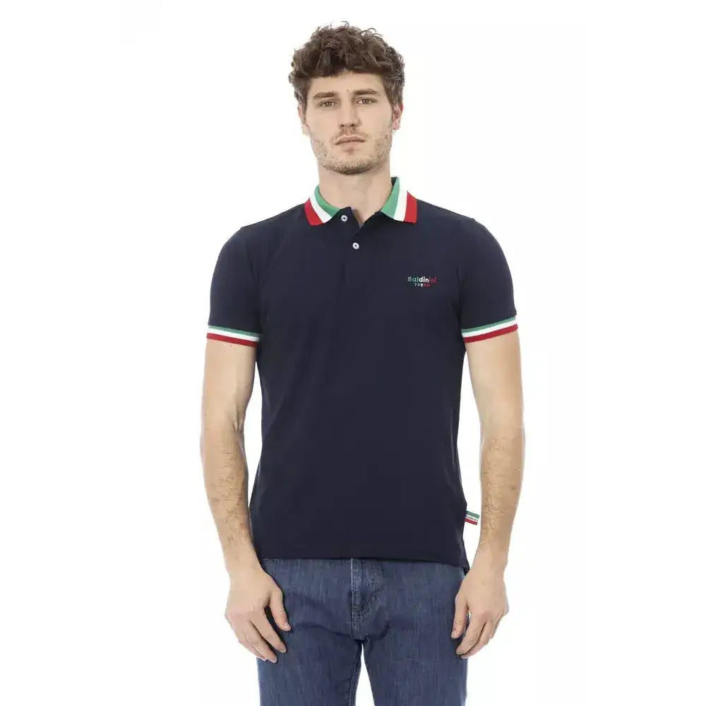 Baldinini Trend Blue Cotton Men Polo Shirt