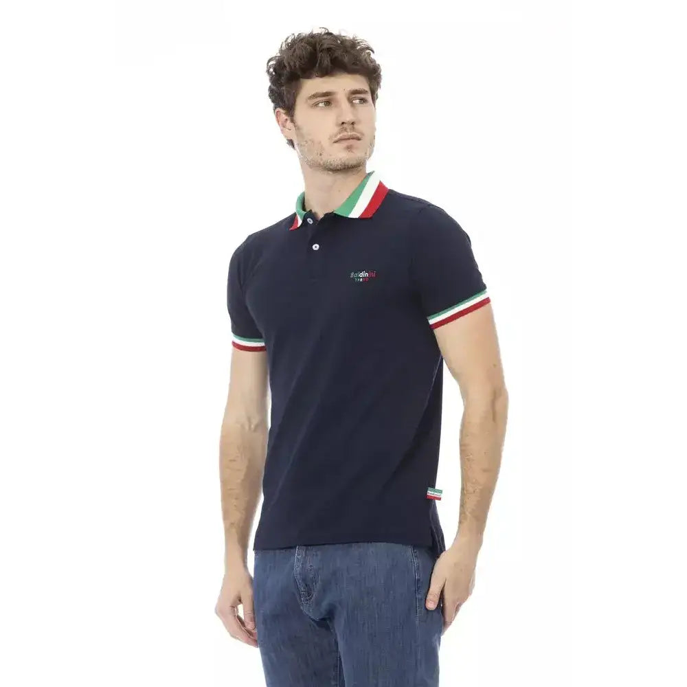 Baldinini Trend Blue Cotton Men Polo Shirt