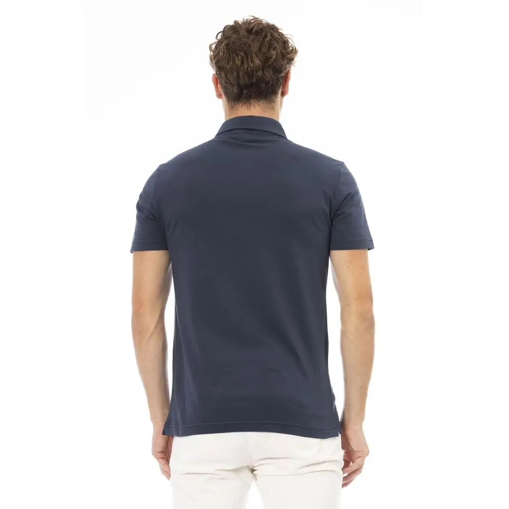 Baldinini Trend Blue Cotton Men Polo Shirt - Polo Shirts