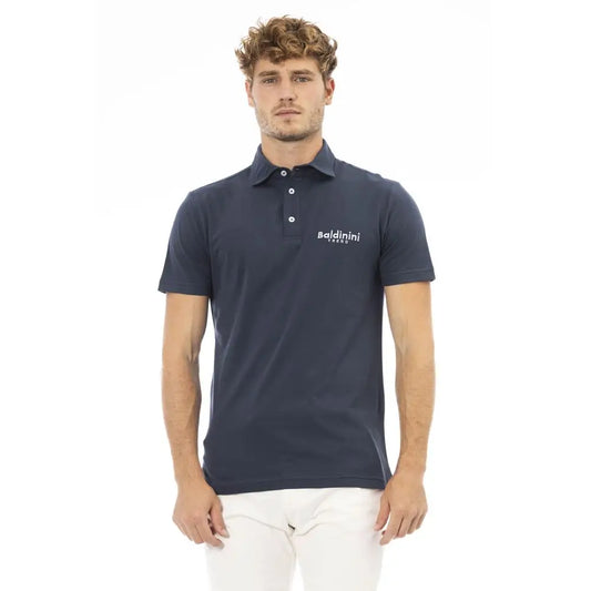 Baldinini Trend Blue Cotton Men Polo Shirt - Polo Shirts