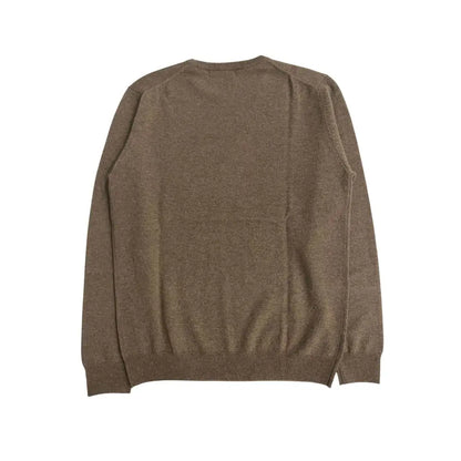 Baldinini Trend høj kvalitet brun cashmere sweater med heathered tekstur