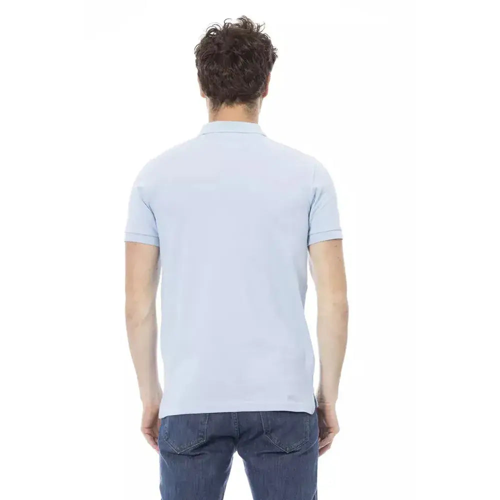 Baldinini Trend Light Blue Cotton Men Polo Shirt