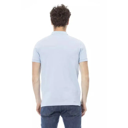Baldinini Trend Light Blue Cotton Men Polo Shirt