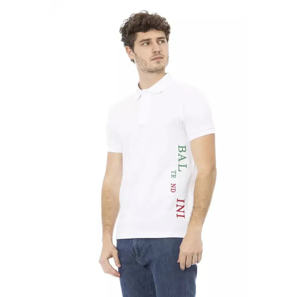 Baldinini Trend White Cotton Men Polo Shirt