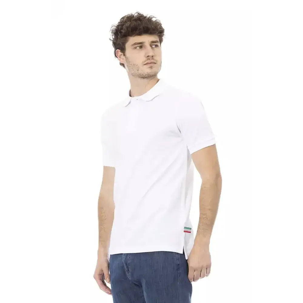 Baldinini Trend White Cotton Men Polo Shirt