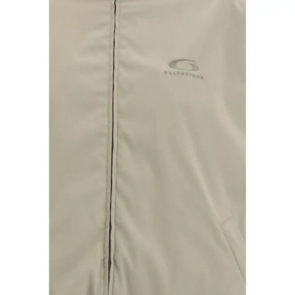 Balenciaga beige polyester sweatshirt with oakley jacket style, gray logo and zipper
