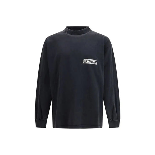 Balenciaga sort bomuldssweatshirt i sort med hvidt logo