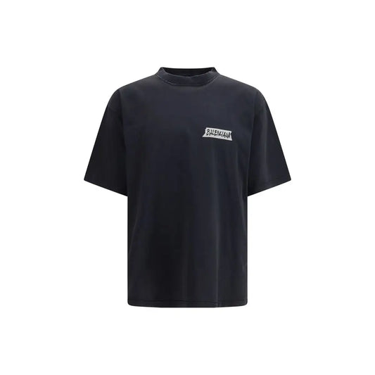 Balenciaga sorte bomuld t-shirt med hvidt logo på brystet