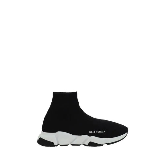 Balenciaga black elastane athletic sneakers with sock-like upper and white midsole