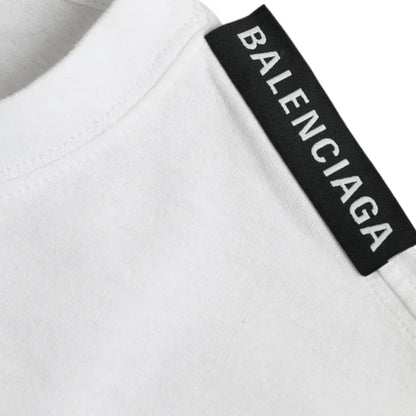Balenciaga Off White Cotton Jersey Round Neck T-shirt