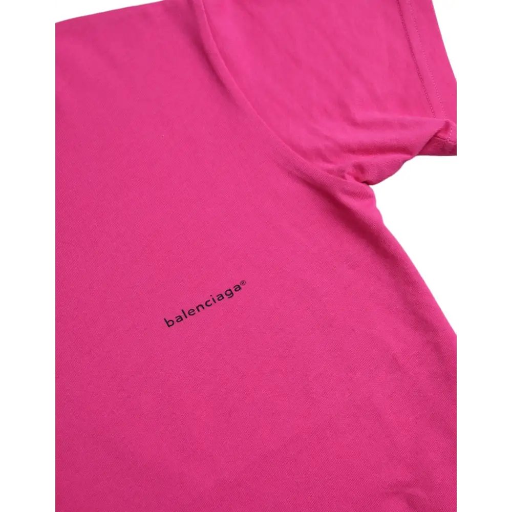 Balenciaga Pink Cotton Crew Neck Short Sleeves Tee T-shirt - T-shirts