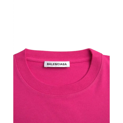 Balenciaga Pink Cotton Crew Neck Short Sleeves Tee T-shirt - T-shirts