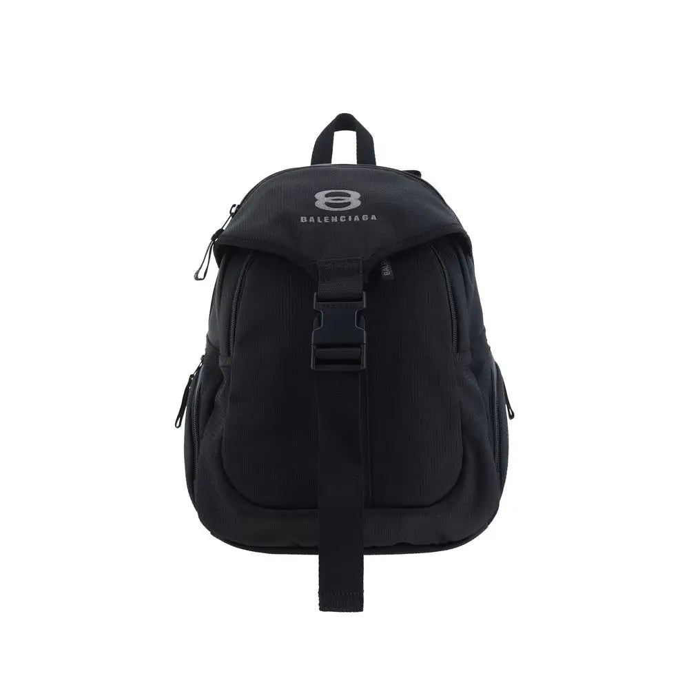 Sort Balenciaga Unity Backpack i sort med minimalistisk design og sølvlogo