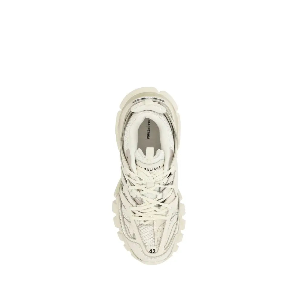 Balenciaga white rubber athletic sneakers med chunky sål og mesh overdel