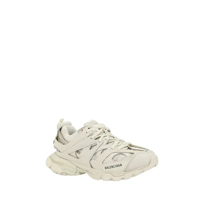 Balenciaga white rubber athletic sneakers med chunky sål og mesh-læder