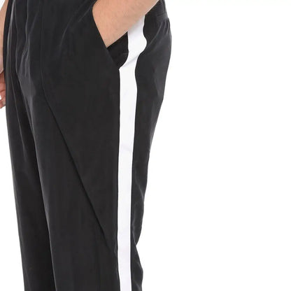 Balmain sorte cropped pants med hvid stribe, 100% originale brands