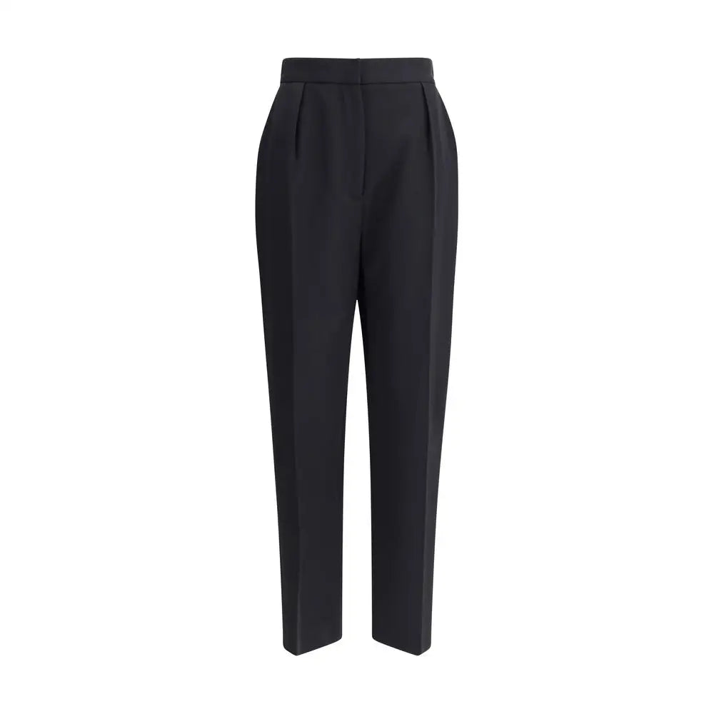 Balmain tailored pants: sorte, høj talje med subtilt plissering
