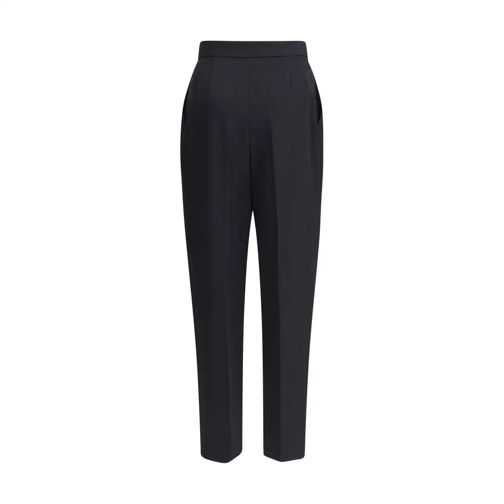 Sorte Balmain Tailored Pants med høj talje, ret snit og subtile folder