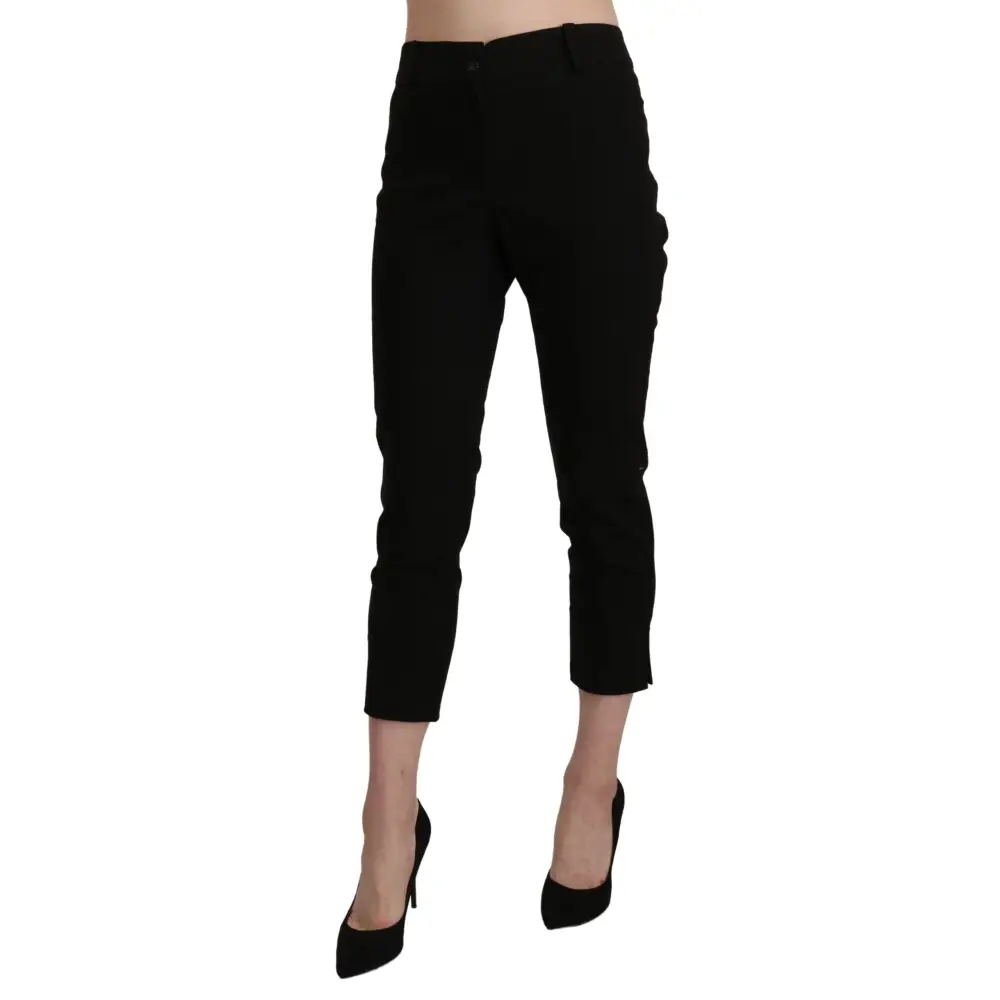 Bencivenga black high waist skinny cropped trousers med elegant pasform
